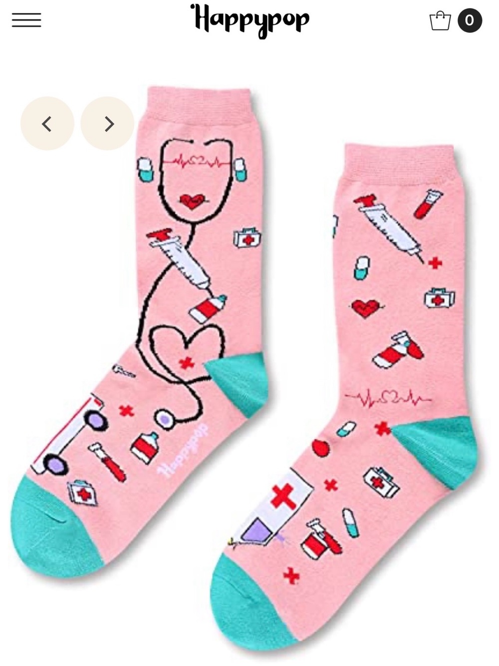 Happypop Women’s Pink Medical Novelty Socks